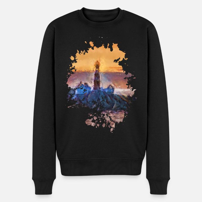 Leuchtturm - Männer Premium Bio Pullover - Schwarz