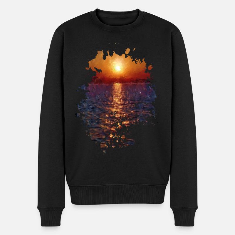 Sonnenuntergang - Männer Premium Bio Pullover - Schwarz
