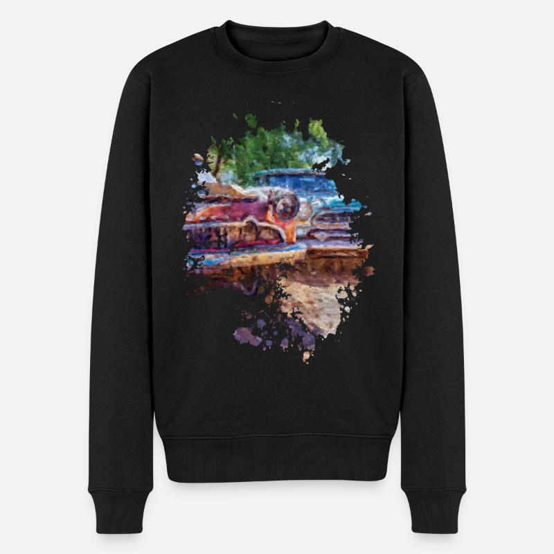 Oldtimer - Männer Premium Bio Pullover - Schwarz