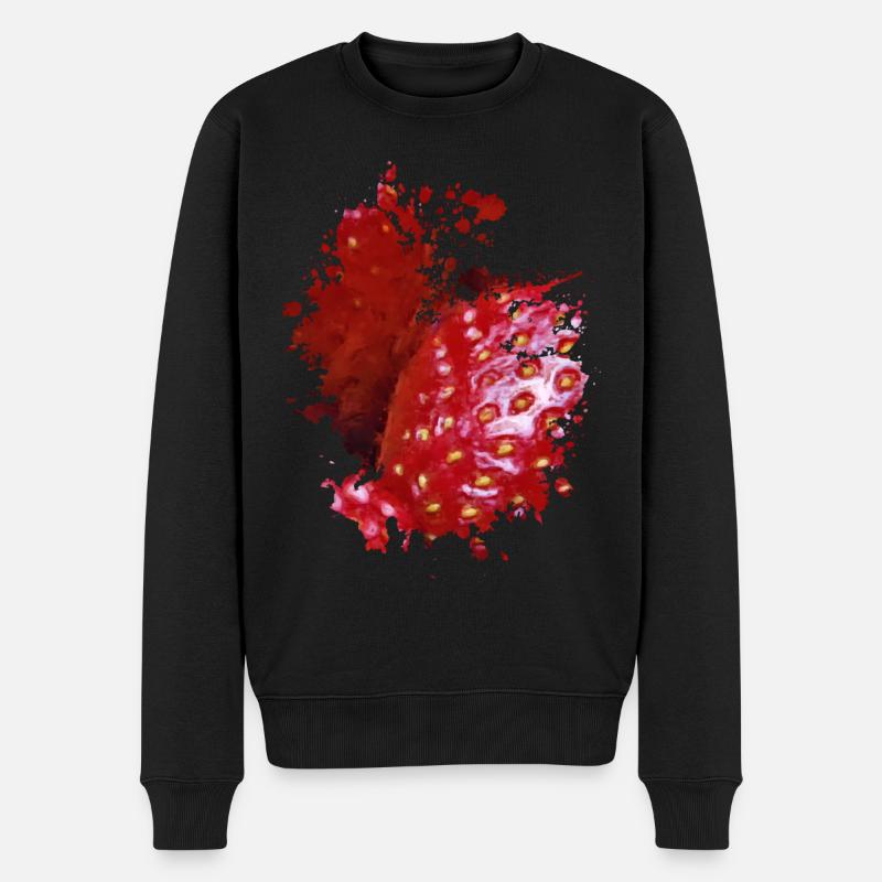 Strawberry - Männer Premium Bio Pullover - Schwarz