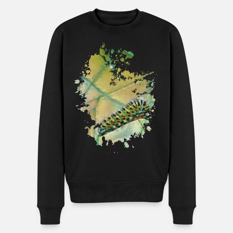 Raupe - Männer Premium Bio Pullover - Schwarz