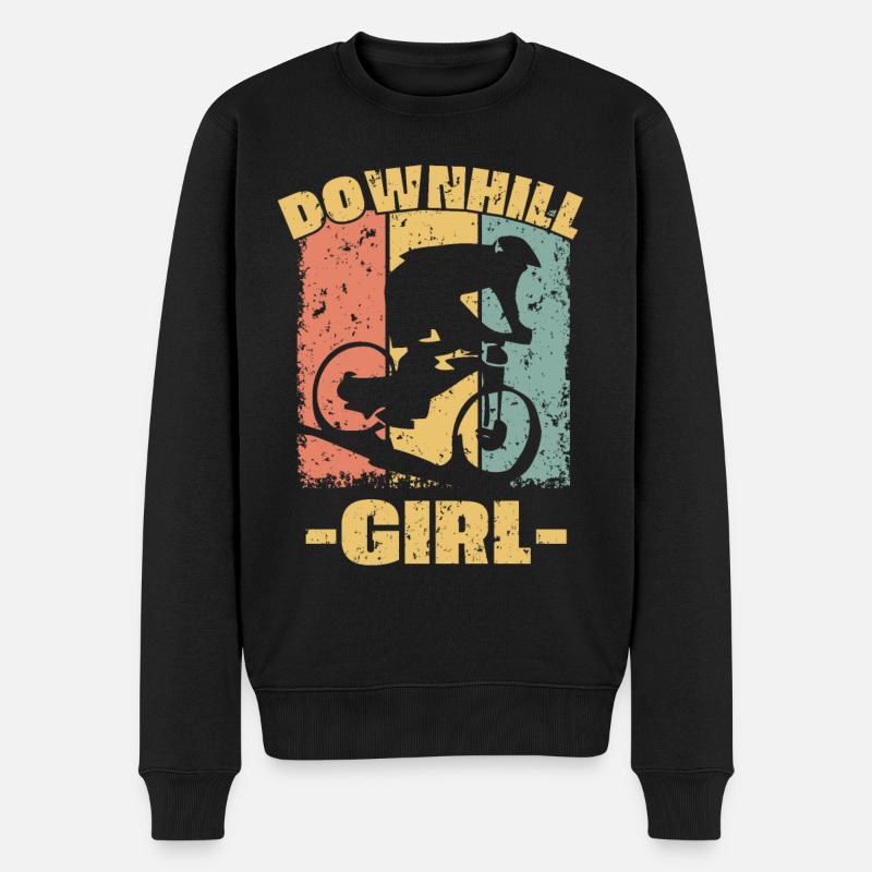 Damen Biking retro - Männer Premium Bio Pullover - Schwarz