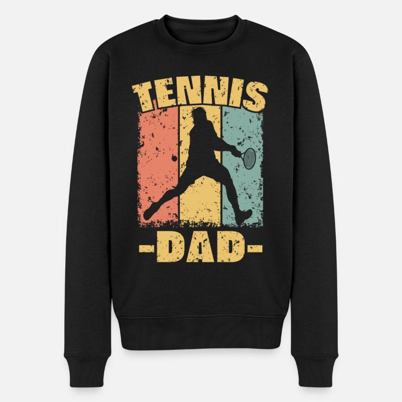 Papa de tennis rétro - Pull Premium bio Homme - noir