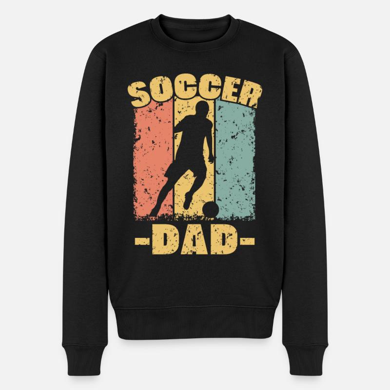 Papa de soccer rétro - Pull Premium bio Homme - noir