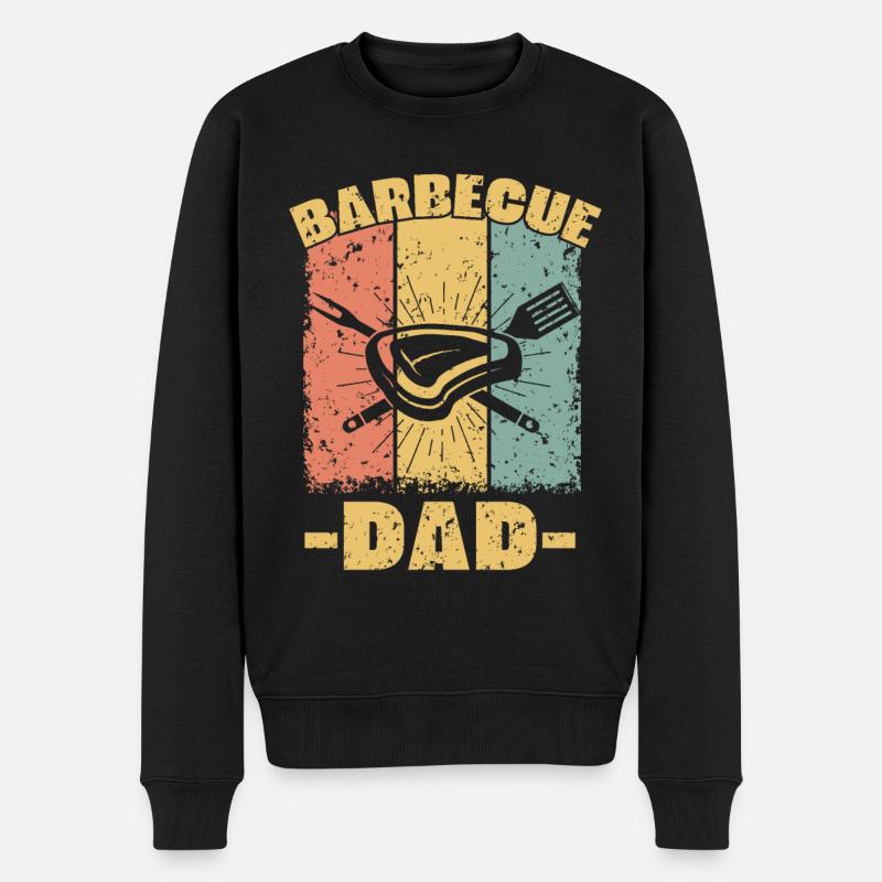 Barbecue papa rétro - Pull Premium bio Homme - noir