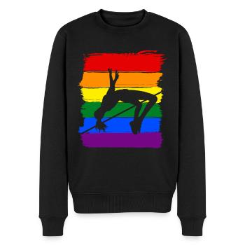 Frauen Hochspringen LGBT - Männer Premium Bio Pullover - Schwarz - Vorne - Nico (187cm)