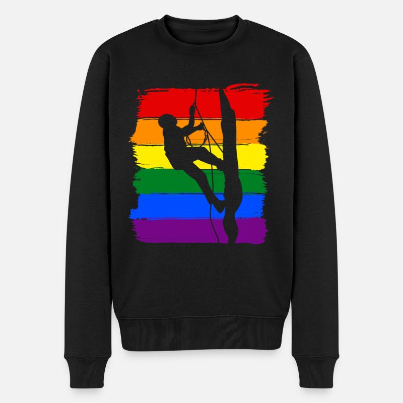 Klettern LGBT Pride - Männer Premium Bio Pullover - Schwarz