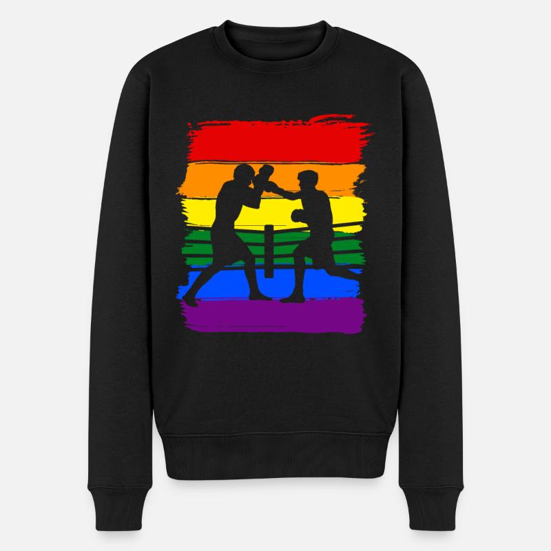 Boxen LGBT Pride - Männer Premium Bio Pullover - Schwarz
