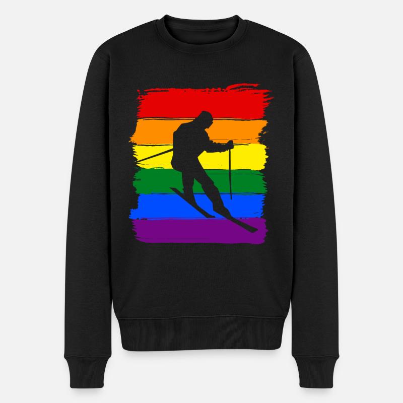 Ski LGBT Pride - Pull Premium bio Homme - noir