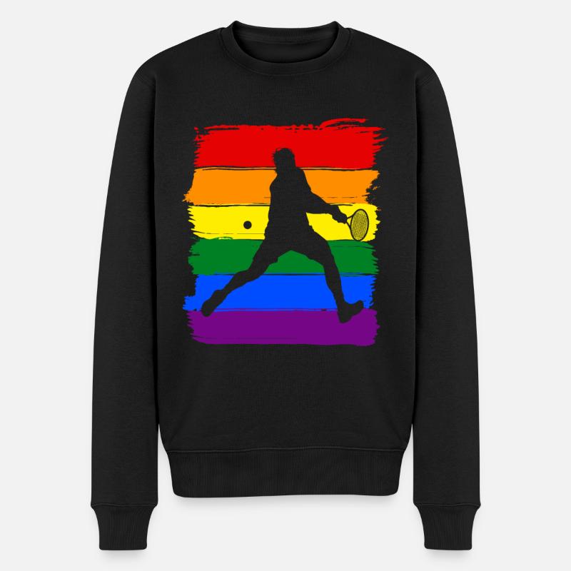 Tennis LGBT Pride - Pull Premium bio Homme - noir