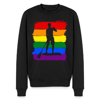 Paddleboard LGBT Pride - Männer Premium Bio Pullover - Schwarz - Vorne - Nico (187cm)