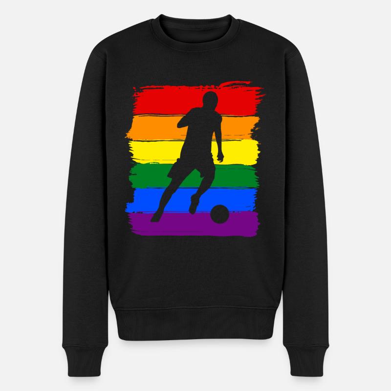Fußball LGBT Pride - Männer Premium Bio Pullover - Schwarz
