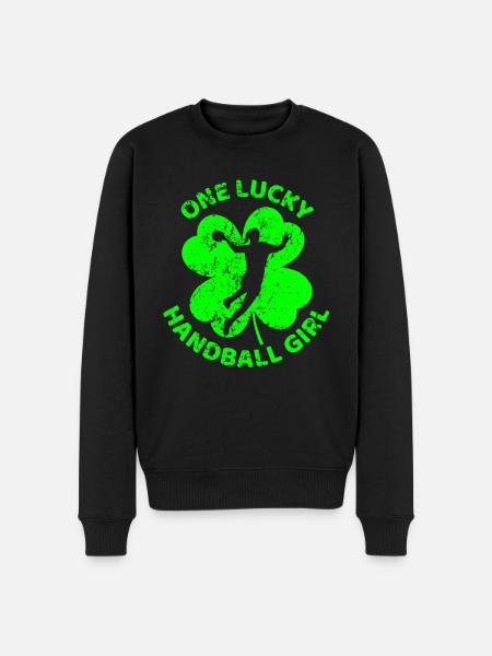 Handball St. Patrick's day shamrock - Men's Premium Organic Jumper - black