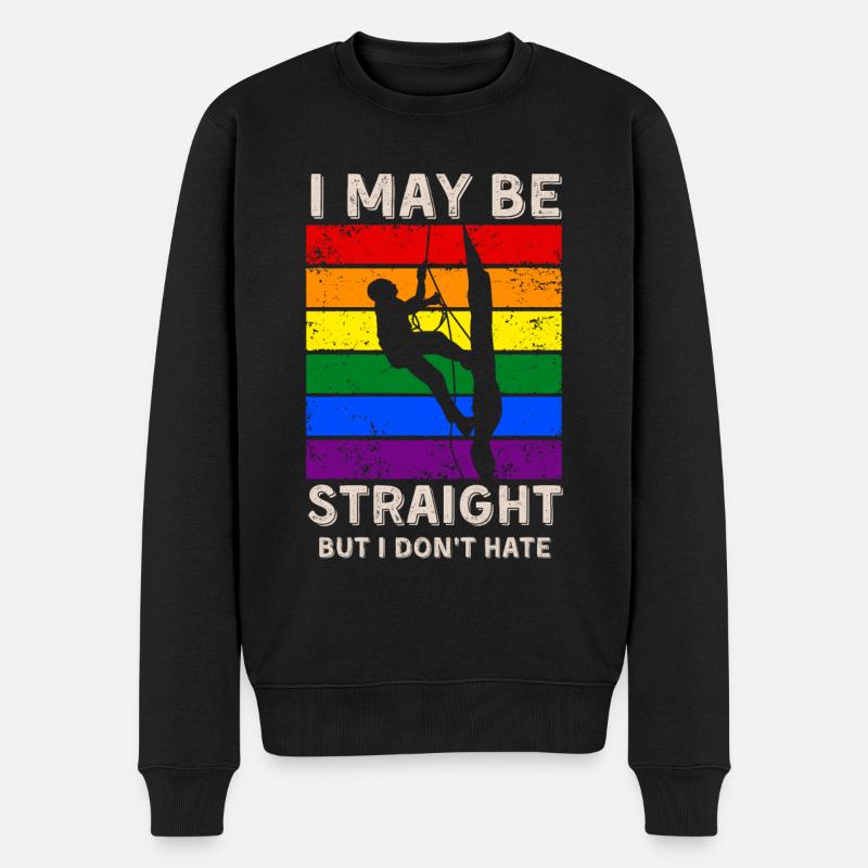 Klettern bei LGBT-Rechten - Männer Premium Bio Pullover - Schwarz