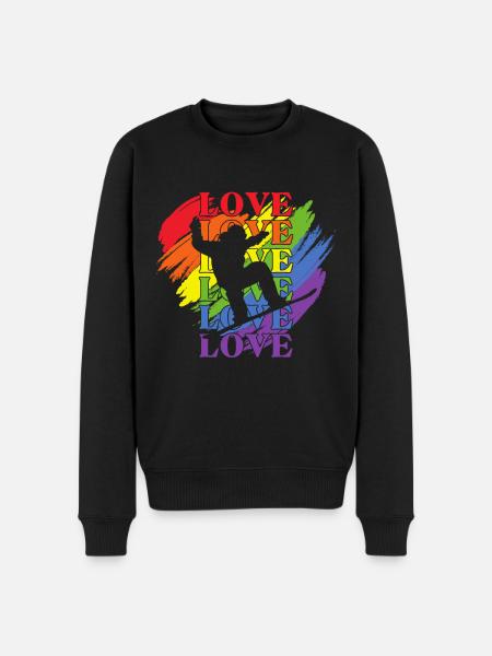 Snowboard LGBT Pride - Pull Premium bio Homme - noir