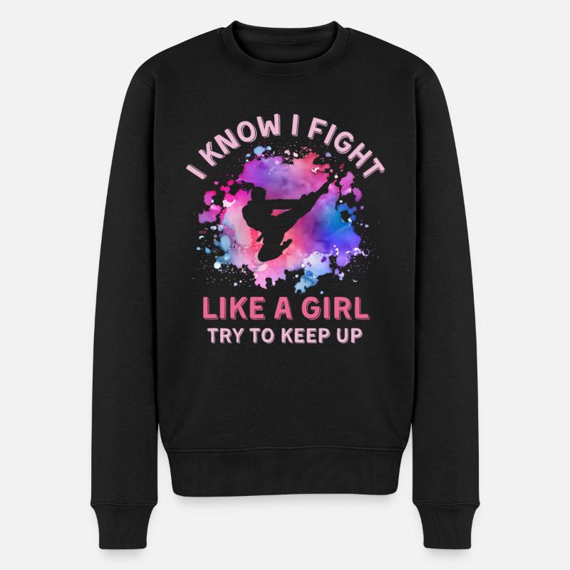 Frauen Taekwondo Mädchen - Männer Premium Bio Pullover - Schwarz