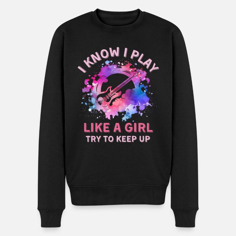 Femmes Guitare Fille - Pull Premium bio Homme - noir