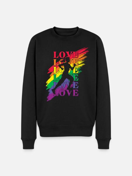 Running LGBT Pride - Men's Premium Organic Jumper - black