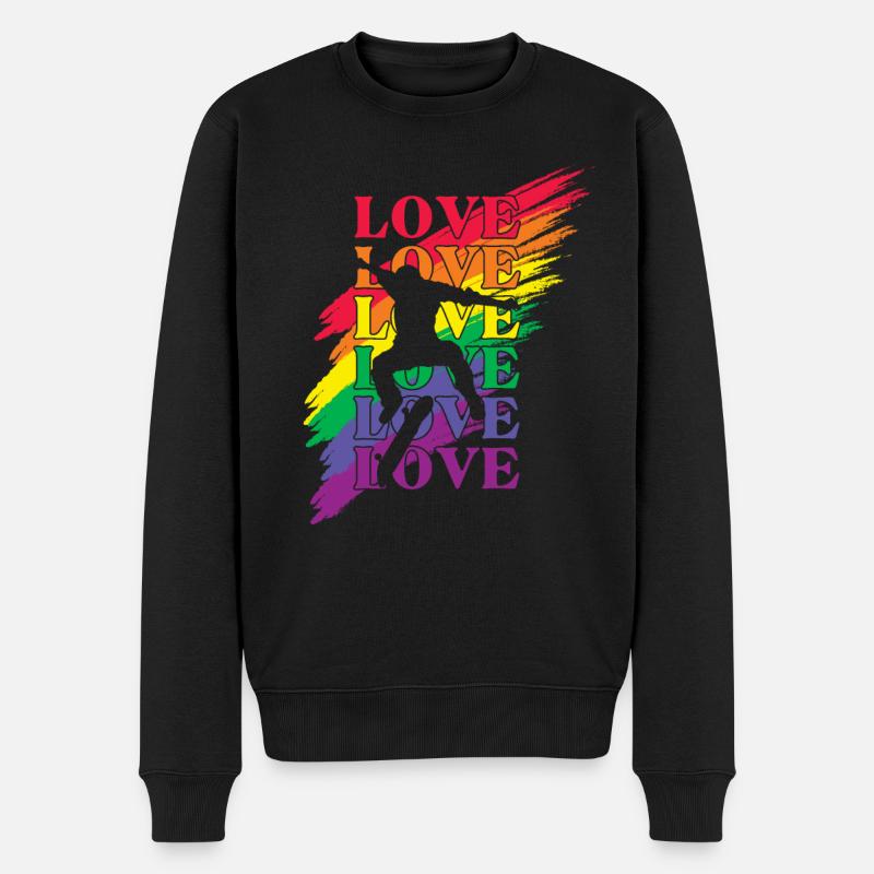 Skater LGBT Pride - Männer Premium Bio Pullover - Schwarz