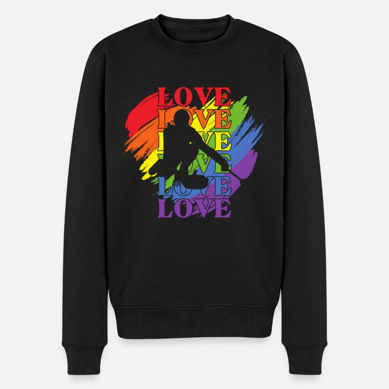 Curling LGBT Pride - Pull Premium bio Homme - noir
