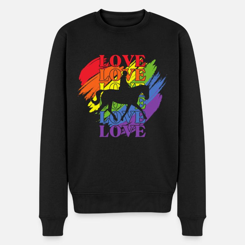 Riding LGBT Pride - Pull Premium bio Homme - noir