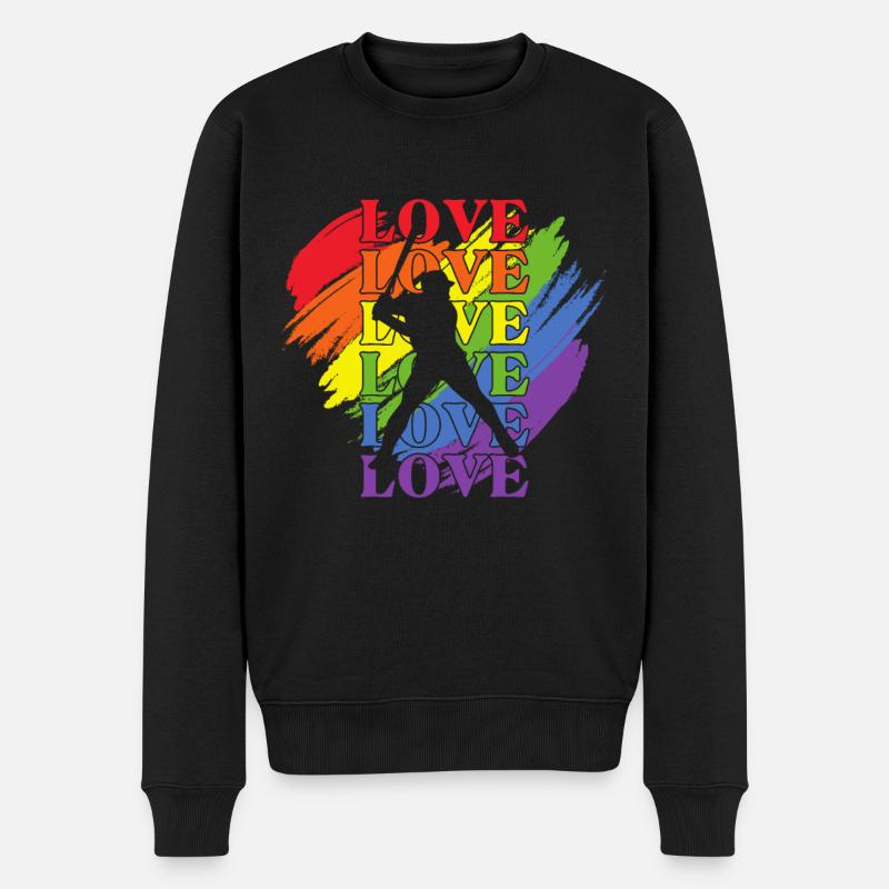 Baseball LGBT Pride - Pull Premium bio Homme - noir