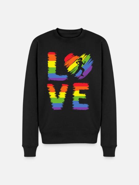 Running LGBT Pride - Men's Premium Organic Jumper - black