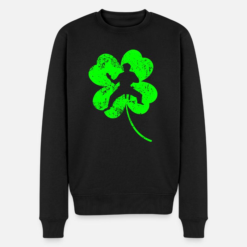 Karaté Trèfle de la Saint-Patrick - Pull Premium bio Homme - noir