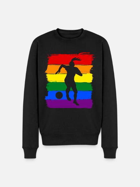 Frauen Fußball LGBT - Männer Premium Bio Pullover - Schwarz