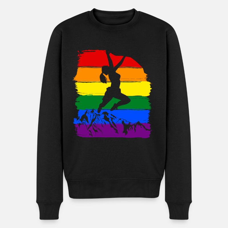 Femmes grimpant LGBT - Pull Premium bio Homme - noir