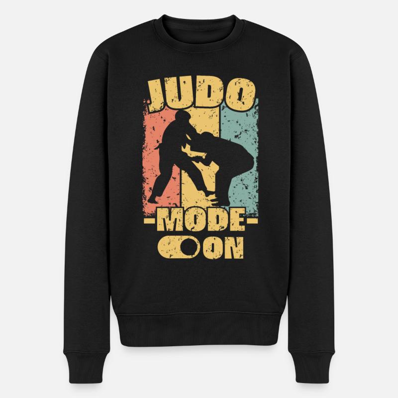 Judo Retro - Männer Premium Bio Pullover - Schwarz