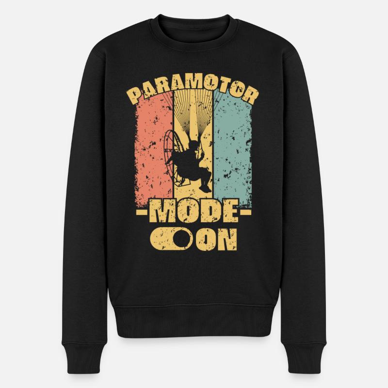 Mode paramoteur sur rétro - Pull Premium bio Homme - noir