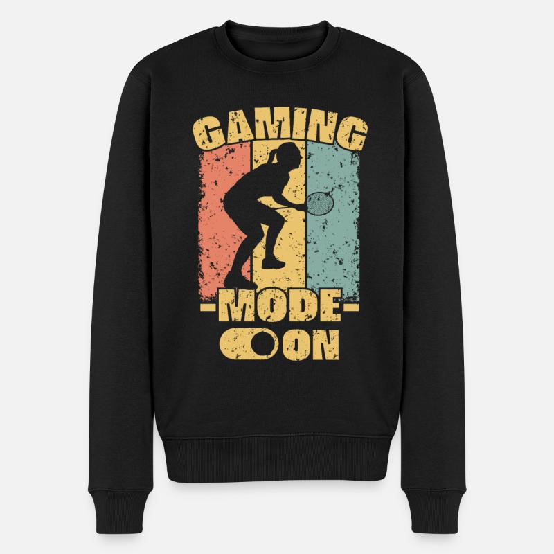 Femmes Badminton rétro - Pull Premium bio Homme - noir