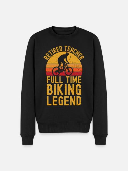 Retired teacher biking legend - Men's Premium Organic Jumper - black