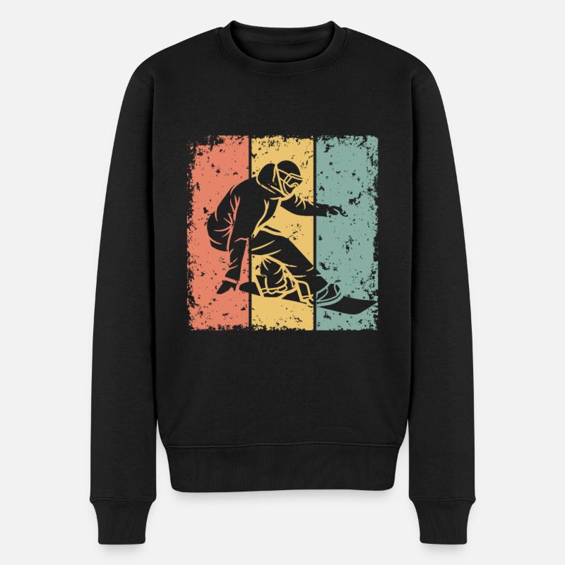 Snowboard rétro - Pull Premium bio Homme - noir
