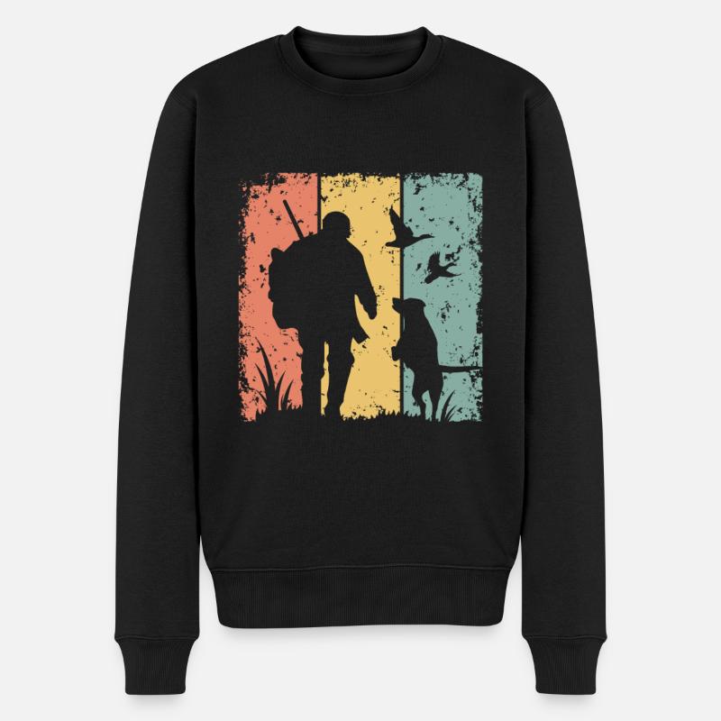 Jagd retro - Männer Premium Bio Pullover - Schwarz