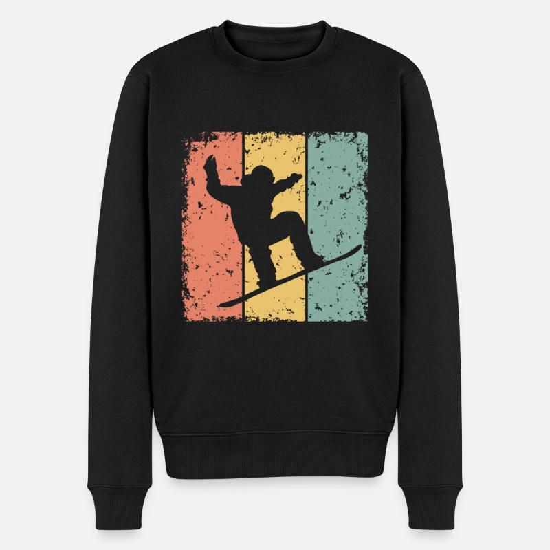 Snowboard rétro - Pull Premium bio Homme - noir