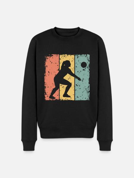 Women Volleyball retro - Men's Premium Organic Jumper - black