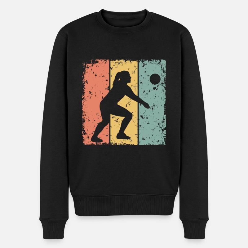 Volleyball féminin rétro - Pull Premium bio Homme - noir