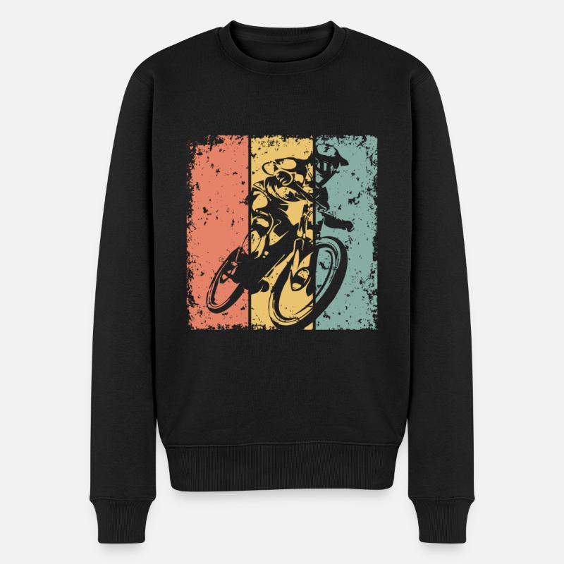 Biken Retro - Männer Premium Bio Pullover - Schwarz