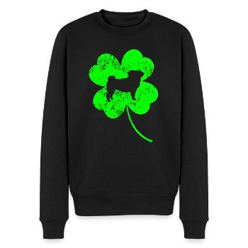 Carlin Saint-Patrick Jour de Shamrock - Pull Premium bio Homme - noir - Devant - Nico (187cm)