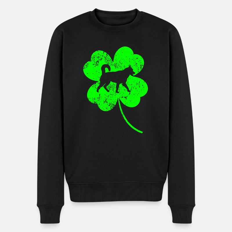 Husky St.Patrick’s day Shamrock - Pull Premium bio Homme - noir