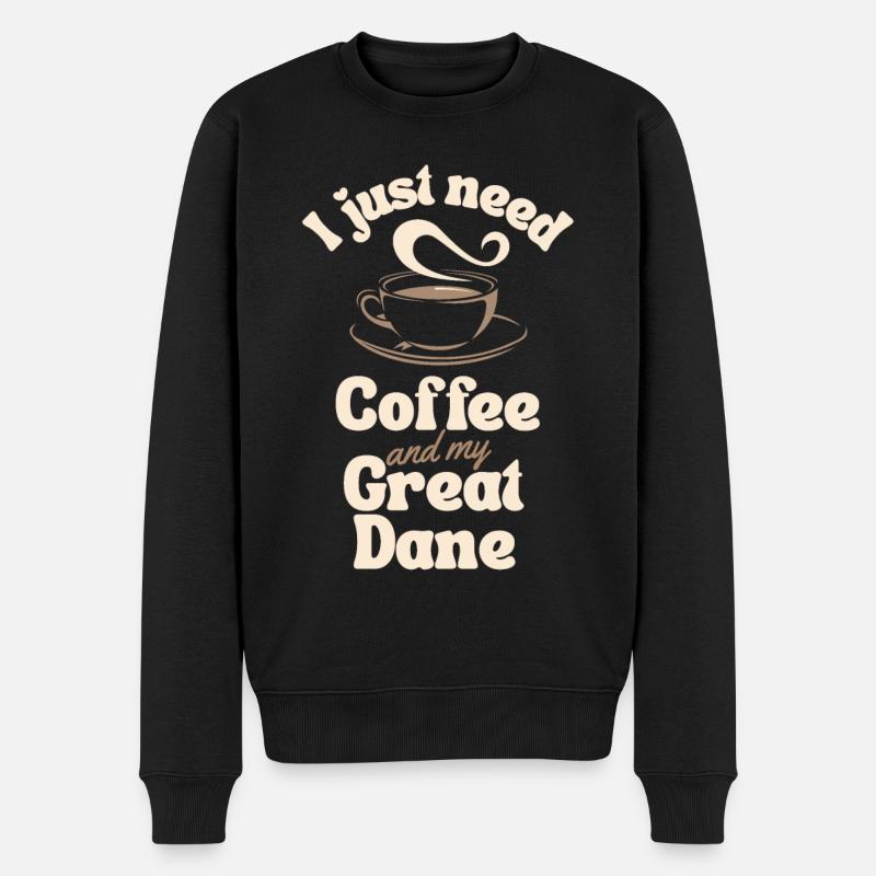 Café Amoureux des grand-danois - Pull Premium bio Homme - noir