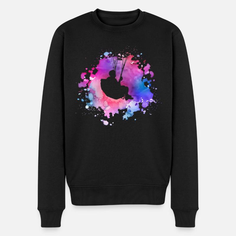 Frauen Paragliding Mädchen - Männer Premium Bio Pullover - Schwarz