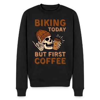 Coffee Biking Skelett - Männer Premium Bio Pullover - Schwarz - Vorne - Nico (187cm)