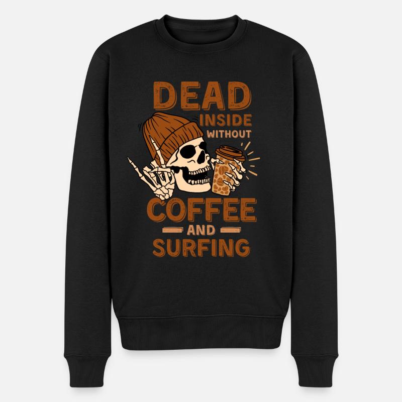 Café Surfing squelette - Pull Premium bio Homme - noir
