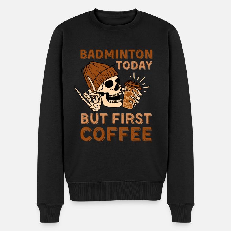 Café Badminton squelette - Pull Premium bio Homme - noir