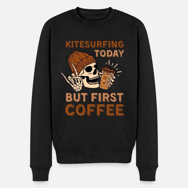Café Kitesurf squelette - Pull Premium bio Homme - noir