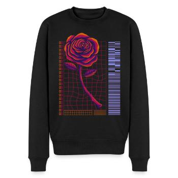 Futuristic streetwear of a rose - Men's Premium Organic Jumper - black - Front - Nico (187cm)