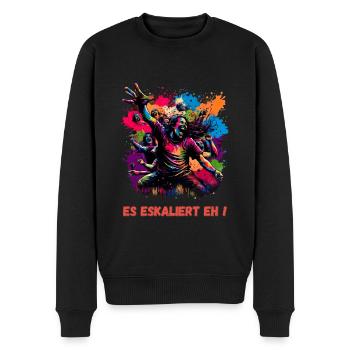 Lustiges T-Shirt für Festival, Party, feiern, Spaß - Männer Premium Bio Pullover - Schwarz - Vorne - Nico (187cm)